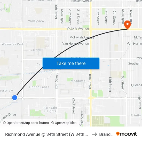 Richmond Avenue @ 34th Street (W 34th Nside) to Brandon map