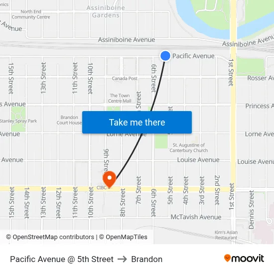 Pacific Avenue @ 5th Street to Brandon map