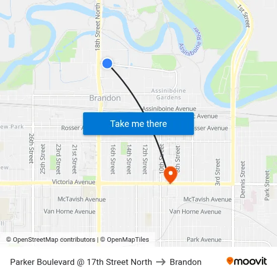 Parker Boulevard @ 17th Street North to Brandon map