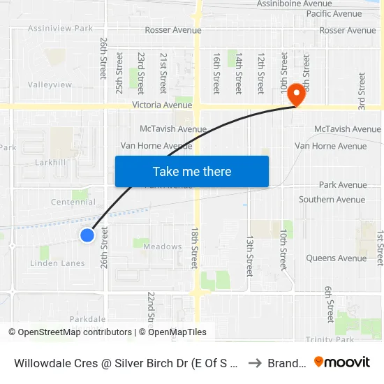 Willowdale Cres @ Silver Birch Dr (E Of S Birch) to Brandon map