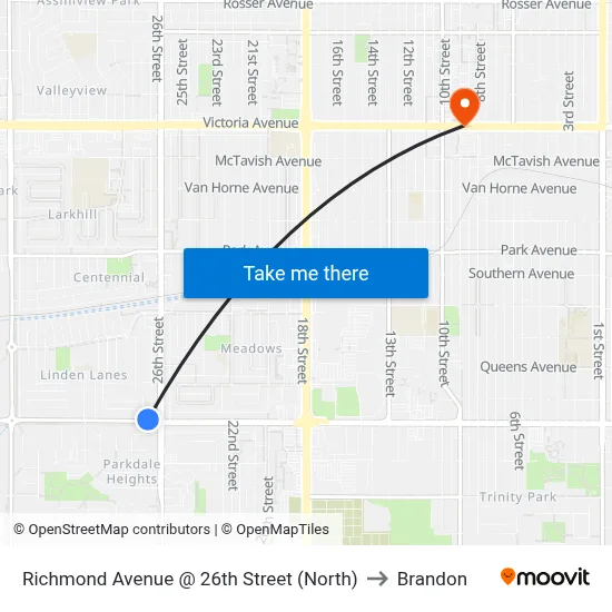 Richmond Avenue @ 26th Street (North) to Brandon map