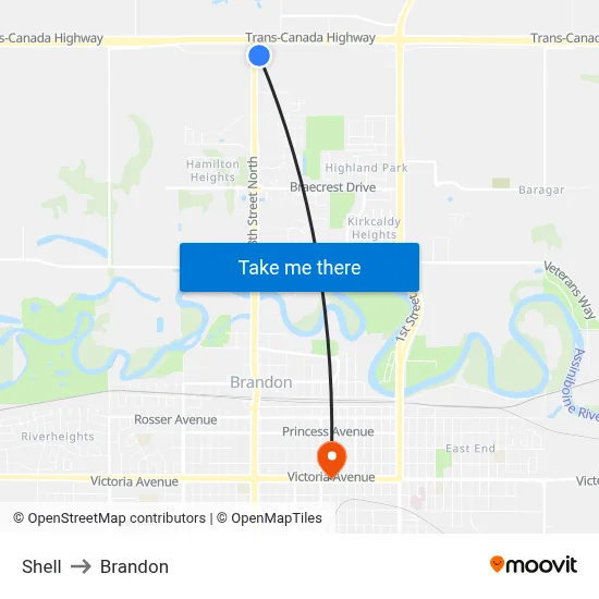 Shell to Brandon map
