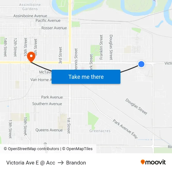 Victoria Ave E @ Acc to Brandon map