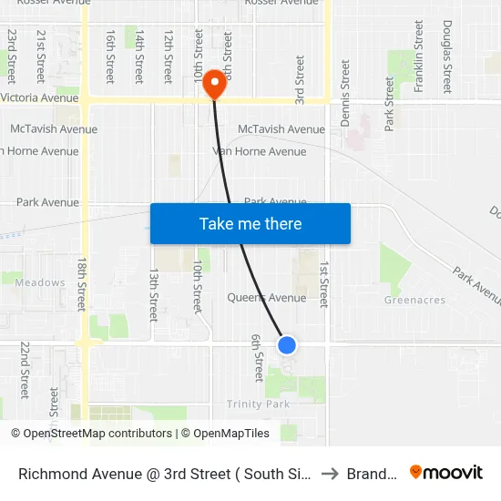 Richmond Avenue @ 3rd Street ( South Side) to Brandon map