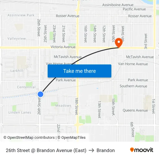 26th Street @ Brandon Avenue (East) to Brandon map