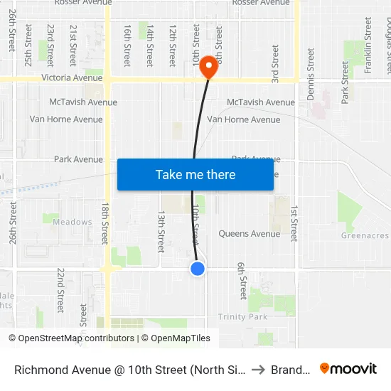Richmond Avenue @ 10th Street (North Side) to Brandon map