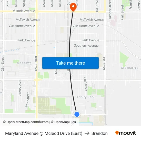 Maryland Avenue @ Mcleod Drive (East) to Brandon map