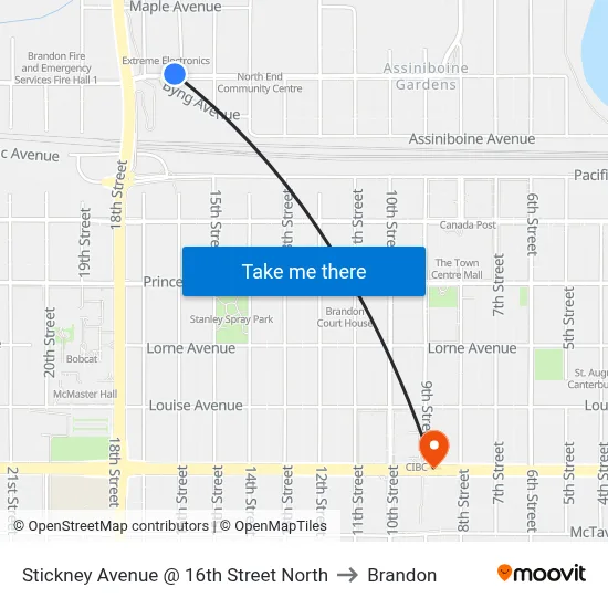 Stickney Avenue @ 16th Street North to Brandon map