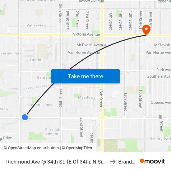 Richmond Ave @ 34th St. (E Of 34th, N Side) to Brandon map