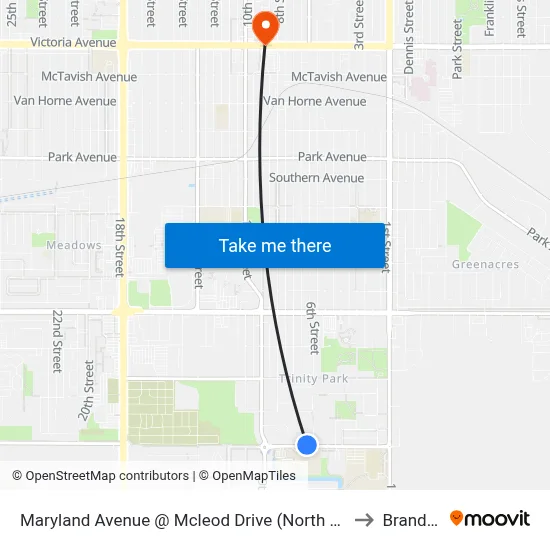 Maryland Avenue @ Mcleod Drive (North Side) to Brandon map