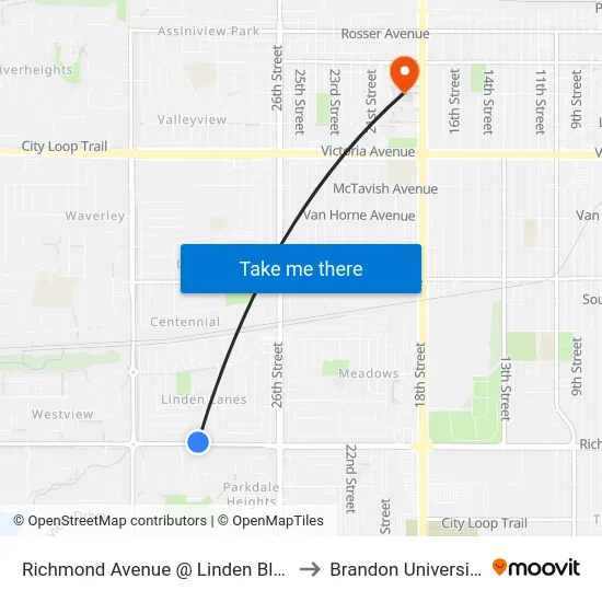 Richmond Avenue @ Linden Blvd to Brandon University map