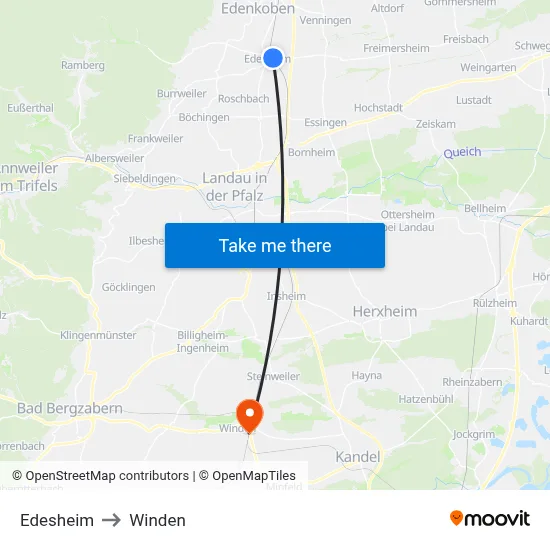 Edesheim to Winden map