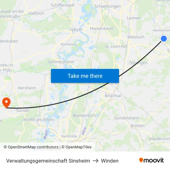 Verwaltungsgemeinschaft Sinsheim to Winden map
