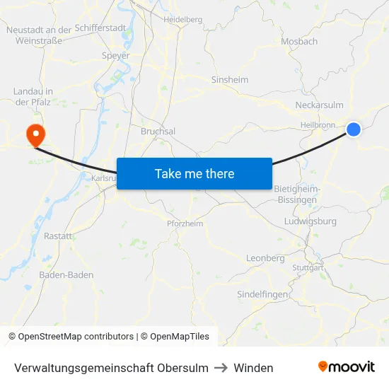 Verwaltungsgemeinschaft Obersulm to Winden map