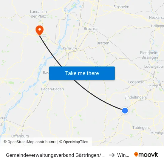Gemeindeverwaltungsverband Gärtringen/Ehningen to Winden map
