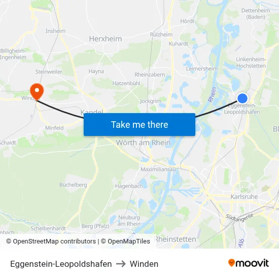 Eggenstein-Leopoldshafen to Winden map