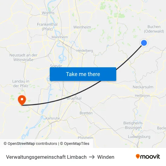 Verwaltungsgemeinschaft Limbach to Winden map