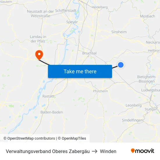 Verwaltungsverband Oberes Zabergäu to Winden map
