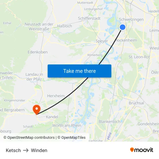 Ketsch to Winden map