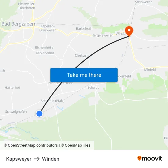 Kapsweyer to Winden map