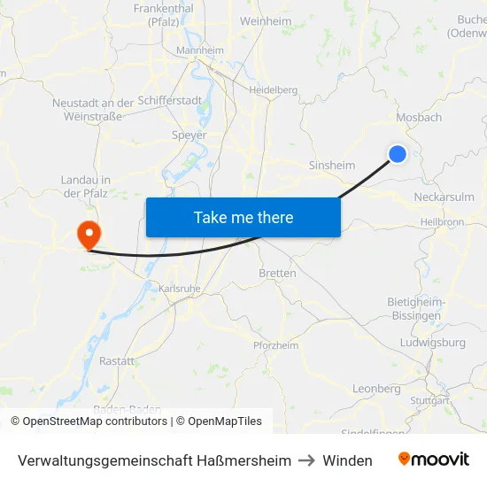 Verwaltungsgemeinschaft Haßmersheim to Winden map