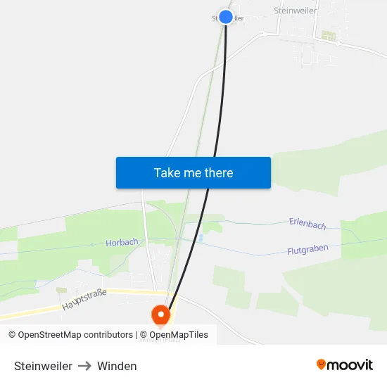 Steinweiler to Winden map