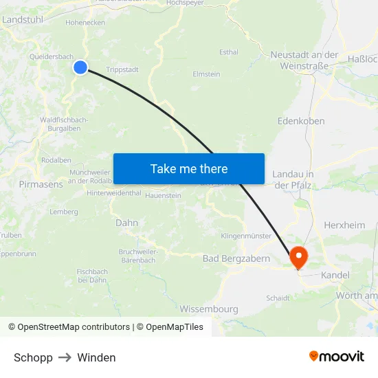 Schopp to Winden map