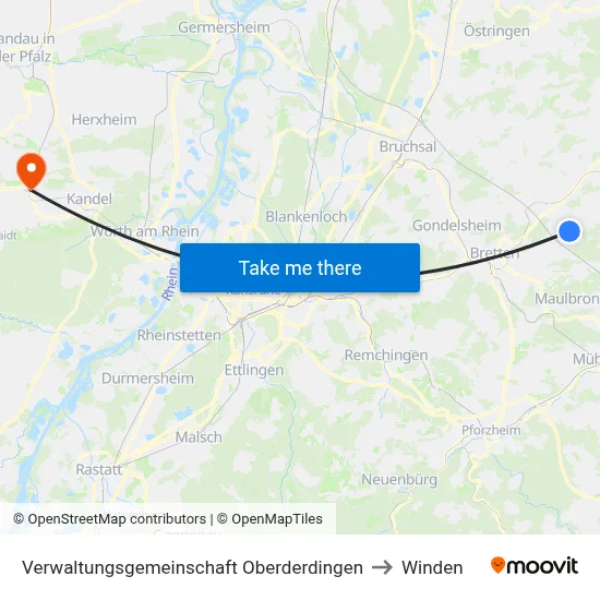 Verwaltungsgemeinschaft Oberderdingen to Winden map