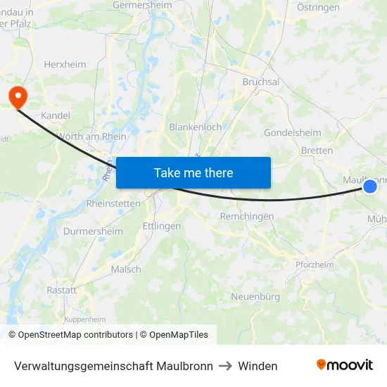 Verwaltungsgemeinschaft Maulbronn to Winden map