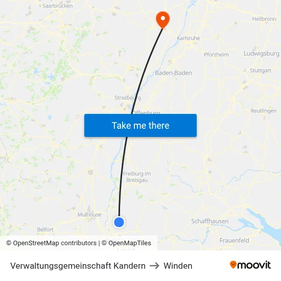 Verwaltungsgemeinschaft Kandern to Winden map