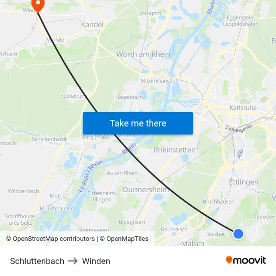Schluttenbach to Winden map