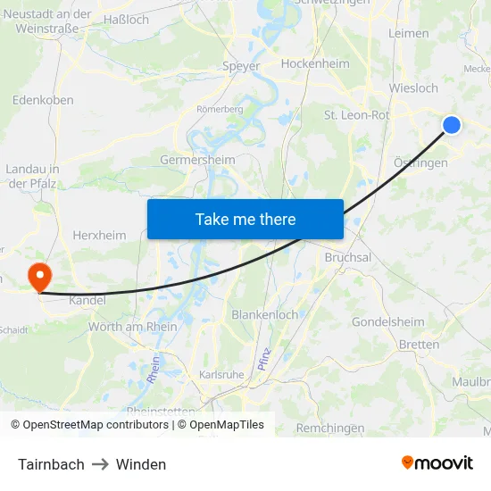 Tairnbach to Winden map