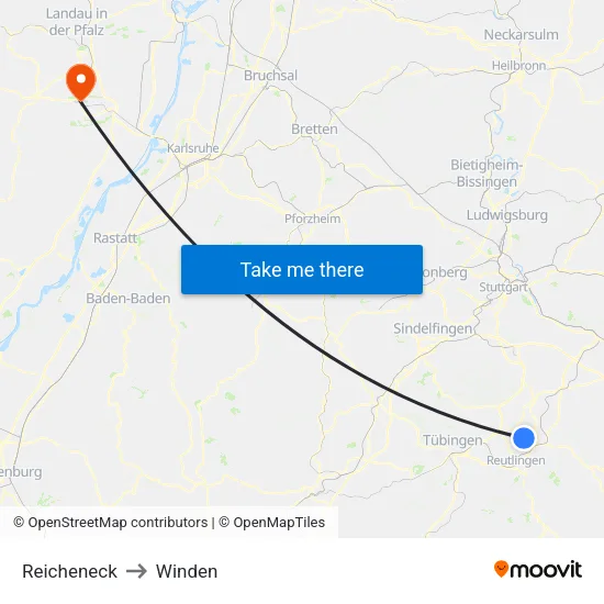 Reicheneck to Winden map