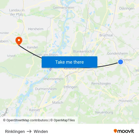 Rinklingen to Winden map