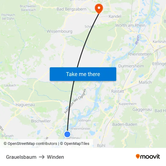 Grauelsbaum to Winden map