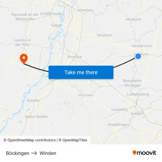 Böckingen to Winden map