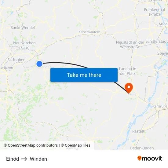Einöd to Winden map