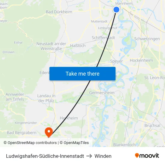 Ludwigshafen-Südliche-Innenstadt to Winden map