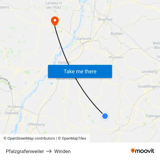 Pfalzgrafenweiler to Winden map