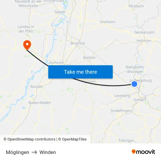 Möglingen to Winden map