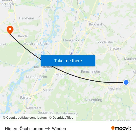 Niefern-Öschelbronn to Winden map