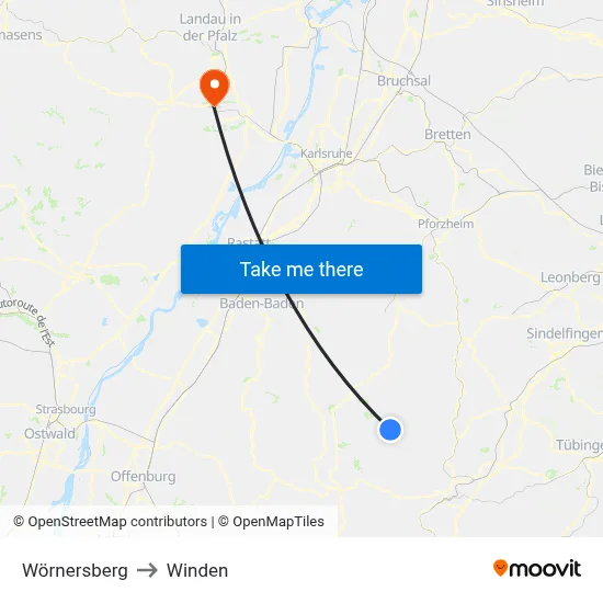 Wörnersberg to Winden map