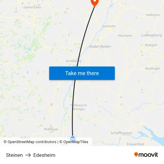 Steinen to Edesheim map