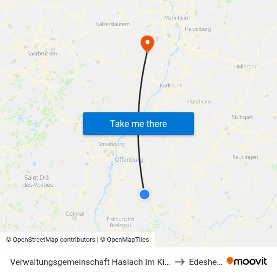 Verwaltungsgemeinschaft Haslach Im Kinzigtal to Edesheim map
