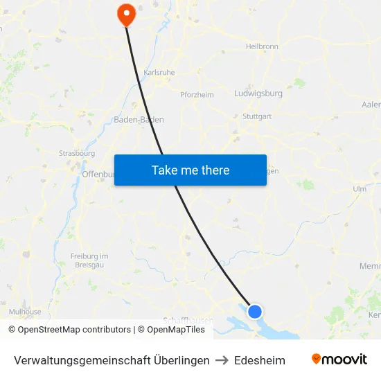 Verwaltungsgemeinschaft Überlingen to Edesheim map