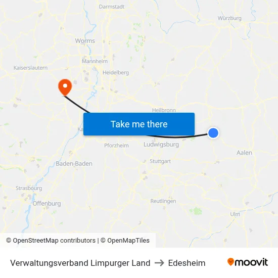 Verwaltungsverband Limpurger Land to Edesheim map