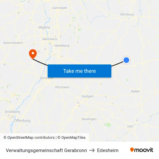 Verwaltungsgemeinschaft Gerabronn to Edesheim map