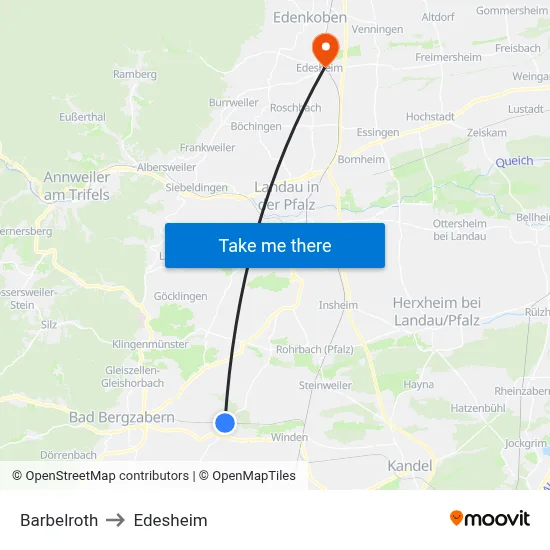 Barbelroth to Edesheim map