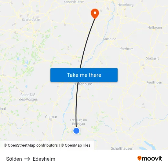 Sölden to Edesheim map