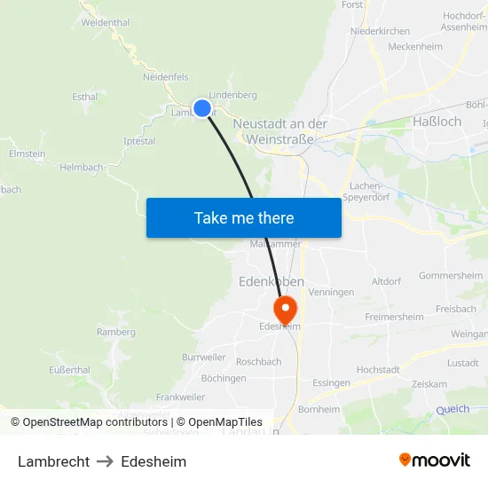 Lambrecht to Edesheim map